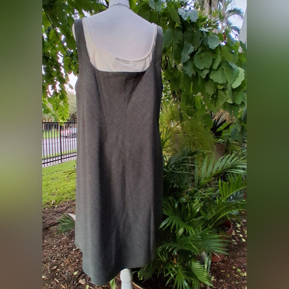 🔥NWT ASOS Gray White Sleeveless Midi Slip Dress Size 12 - Picture 10 of 11